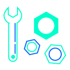 Happy male employee icon