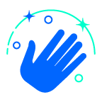 hand wiping clean icon
